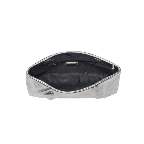 Franny Textured Clutch with Chain Strap | Cream + Silver + Gold
