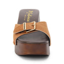 Miramar Platform Sandal | Matisse Tan Cow Hair Buckle Sandal