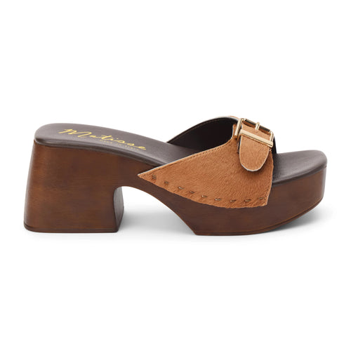 Miramar Platform Sandal | Matisse Tan Cow Hair Buckle Sandal