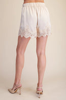 Satin Short With Lace Detail
