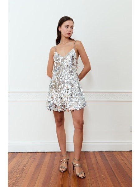 Larix Stretch Sequin Adjustable Strap Bodycon Mini Dress