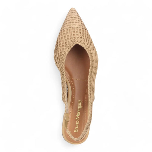 Sandra Crochet Woven Slingback Pointed Toe Flat