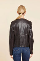 Dark Brown Vegan Leather Fringe Jacket