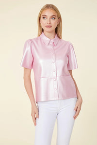 Orchid Vegan Leather Top
