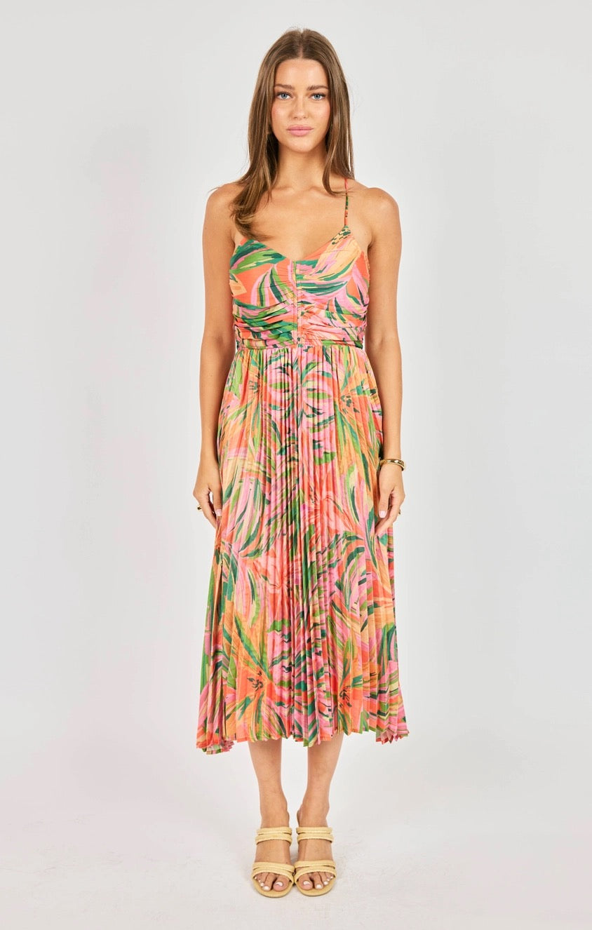Sunset Ridge Pleated Midi Dress