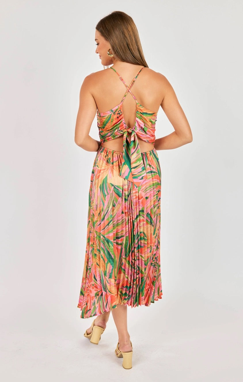 Sunset Ridge Pleated Midi Dress