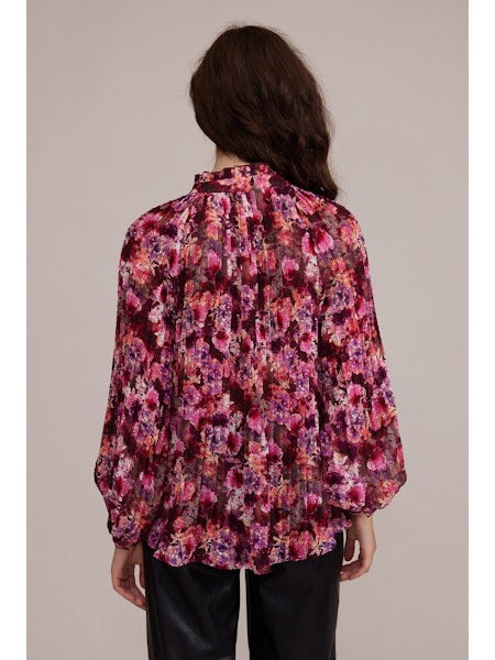 Magenta Feminine Floral Top