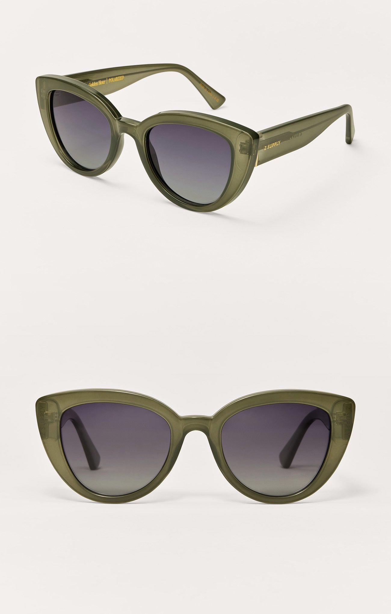 Z Supply Golden Hour Polarized Sunglasses | Olive Gradient