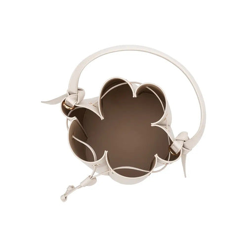 Laguna Bone Pleated Vegan Leather Top Handle Bag