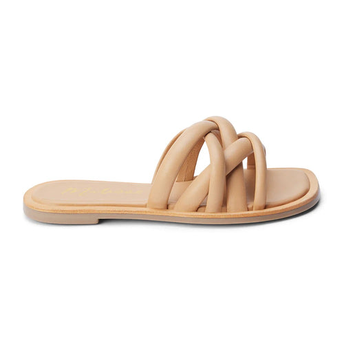 Roy Padded Criss Cross Leather Slide Sandal