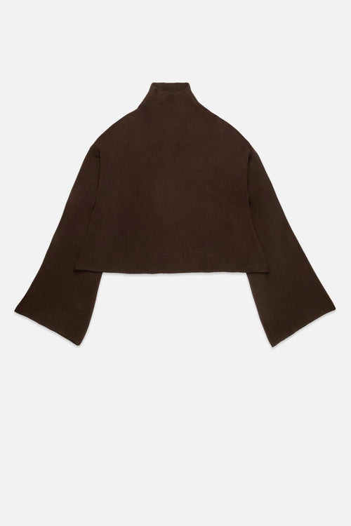Chuck Cropped Turtleneck Wide Sleeve Viscose Sweater