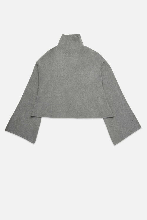 Chuck Cropped Turtleneck Wide Sleeve Viscose Sweater