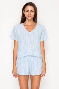 Blue Gauze Stripe Set