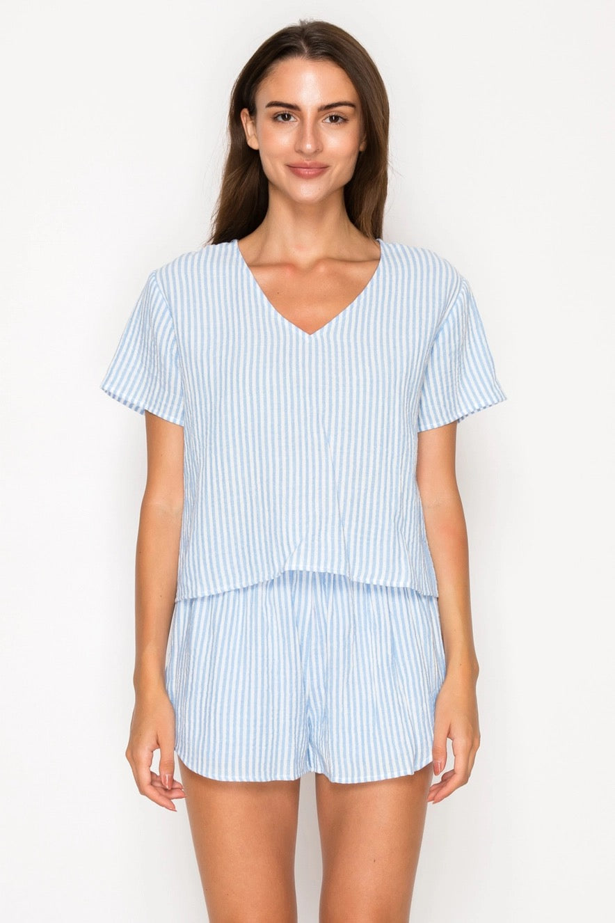 Blue Gauze Stripe Set