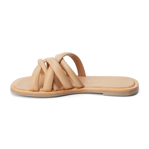 Roy Padded Criss Cross Leather Slide Sandal