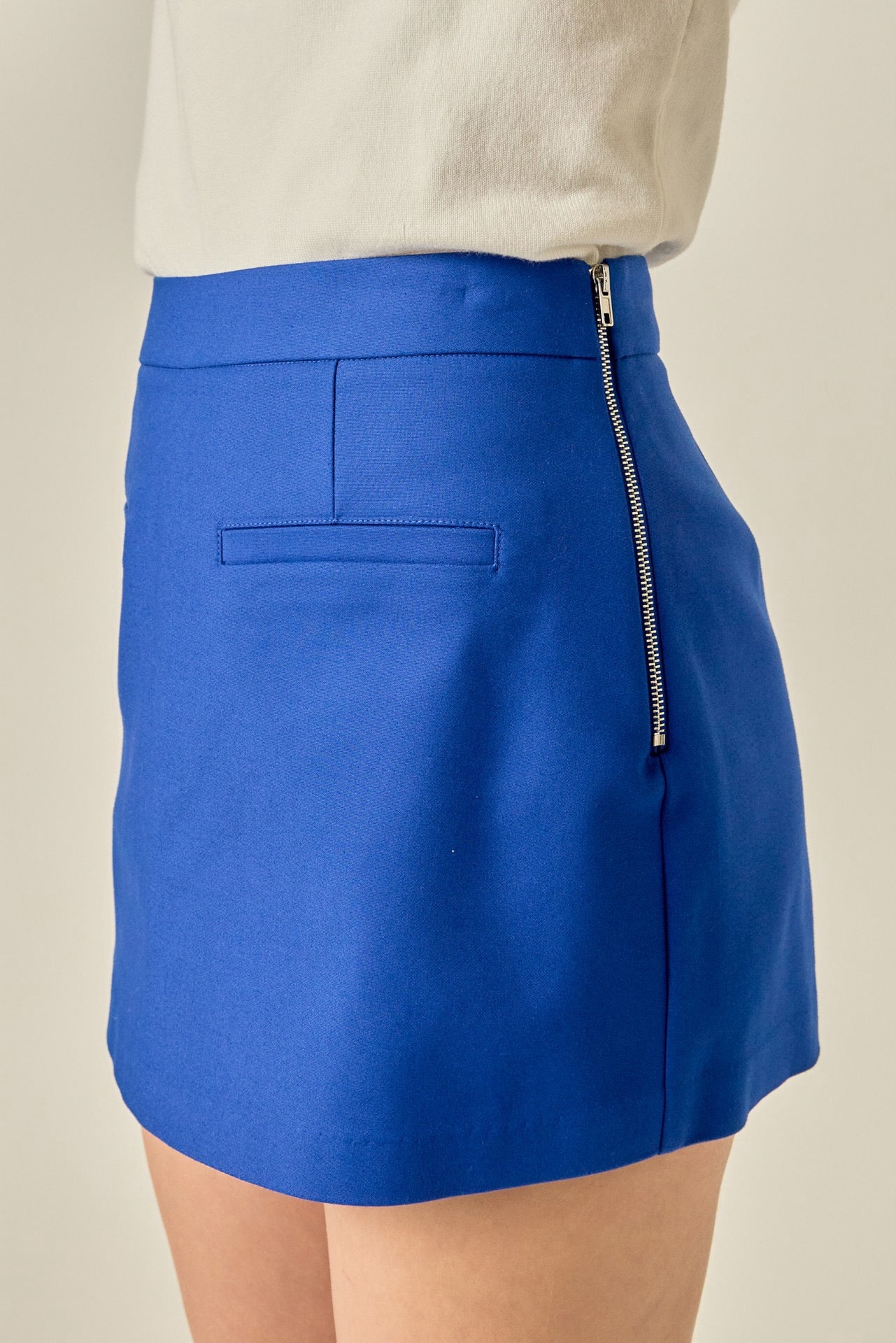 Royal Blue High Waist Tailored Skort | Women's Skirt Shorts