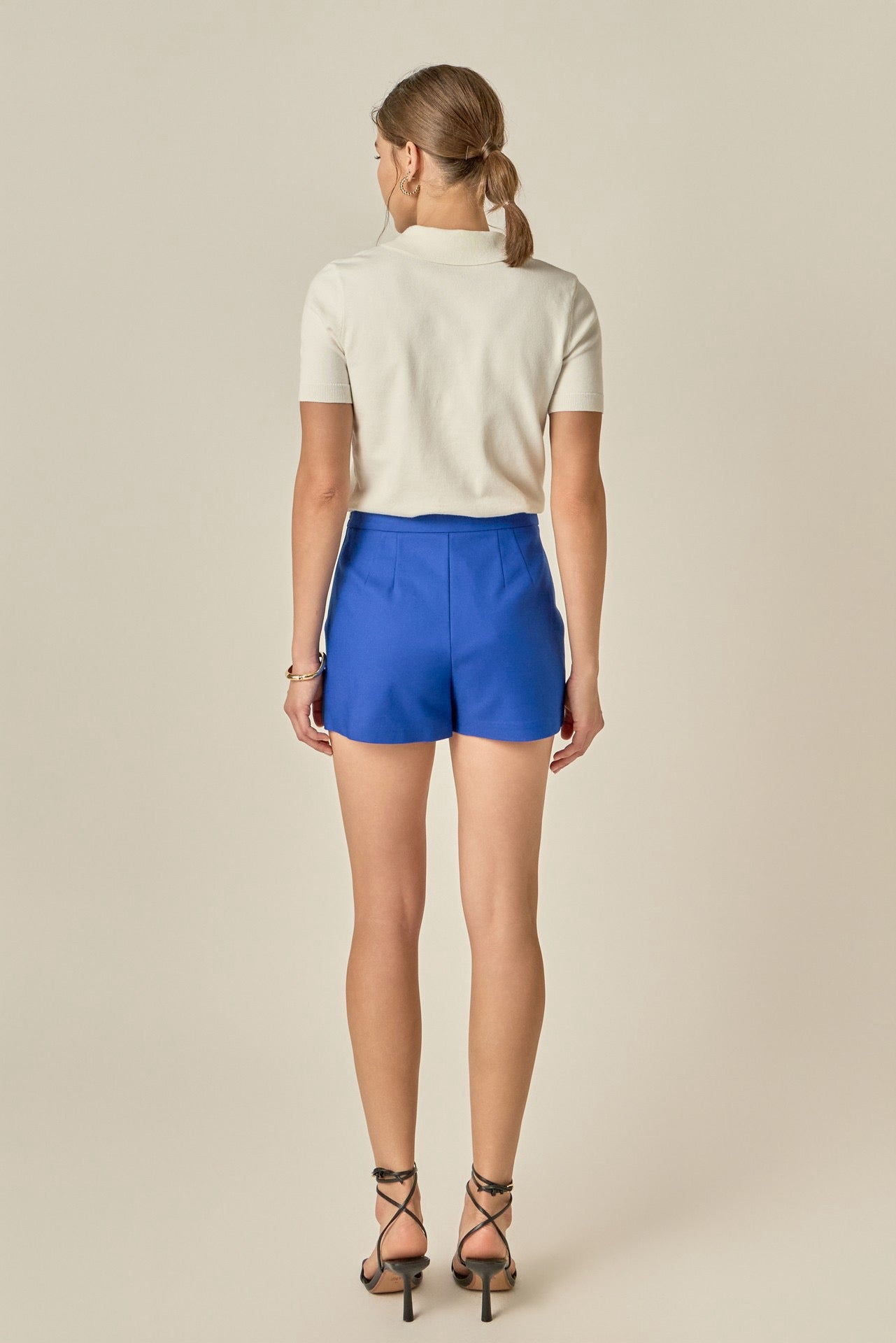 Royal Blue High Waist Tailored Skort | Women's Skirt Shorts