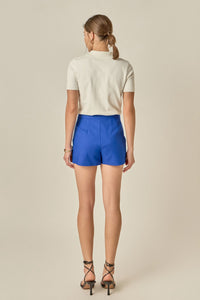 Royal Blue High Waist Tailored Skort | Women's Skirt Shorts