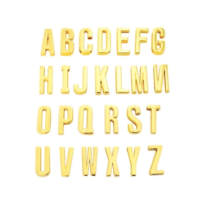 Gold Initial Charm Pendant | A-Z Letter Slide-On | 18K Gold