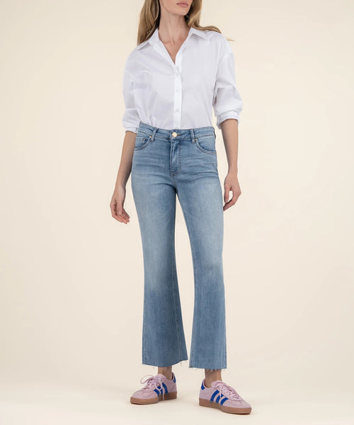 Kelsey High Rise Fab AB Ankle Flare Jean in Honest Medium Wash