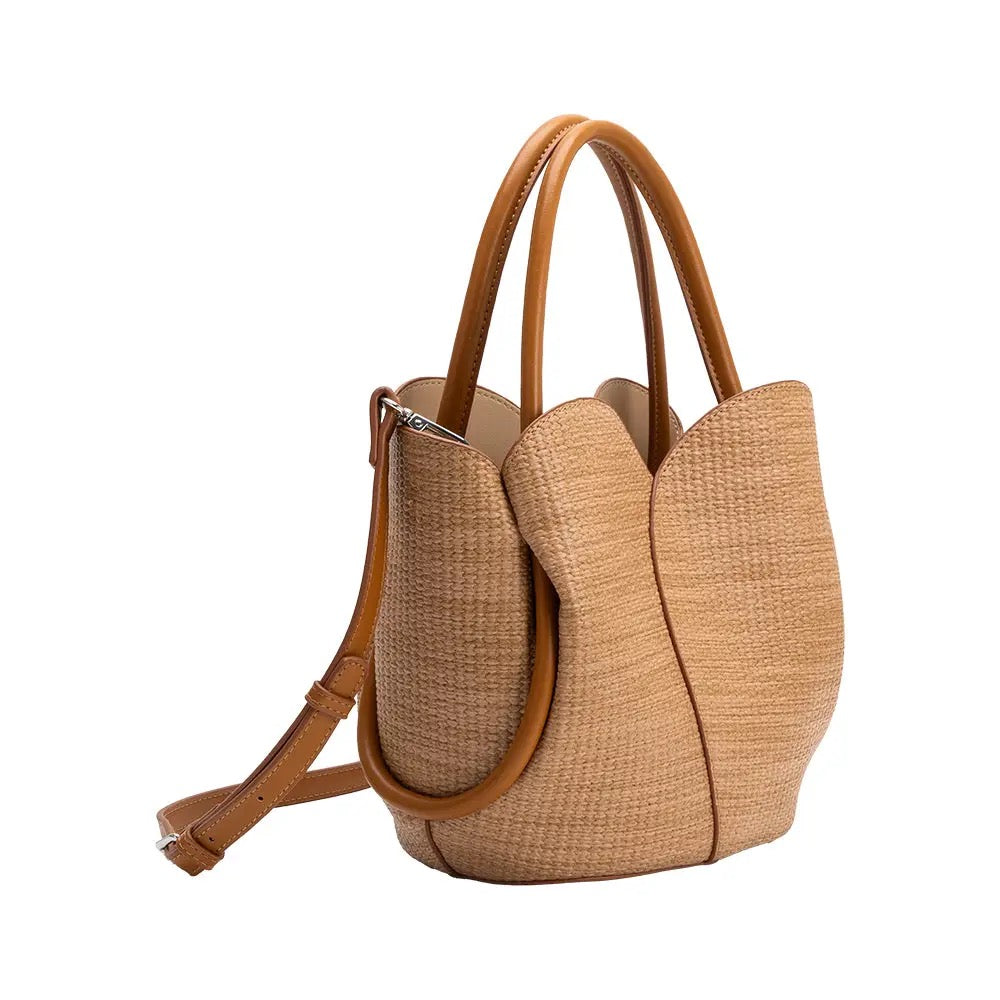 Tulip Raffia Embossed Recycled Top Handle