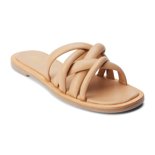 Roy Padded Criss Cross Leather Slide Sandal