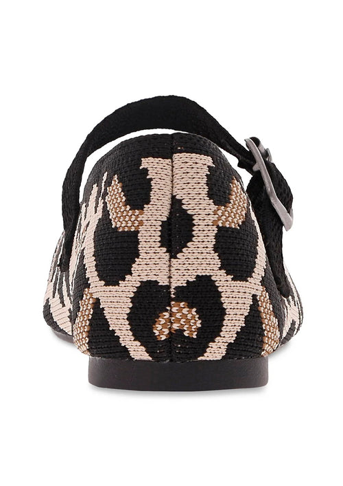 Brita Stretch Knit Strap Almond Toe Ballet Flat