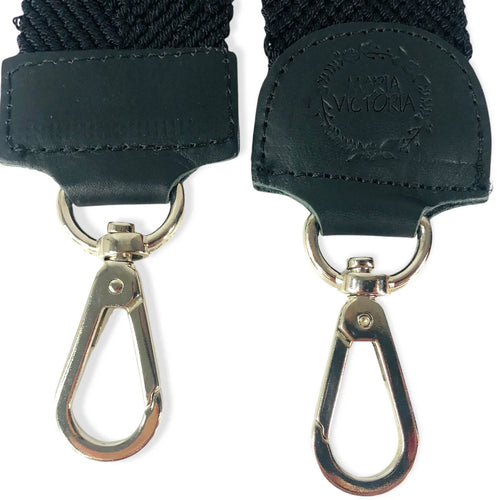 Red Hand Woven Black Leather Detail Bag Shoulder Strap