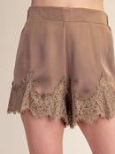 Satin Short With Lace Detail