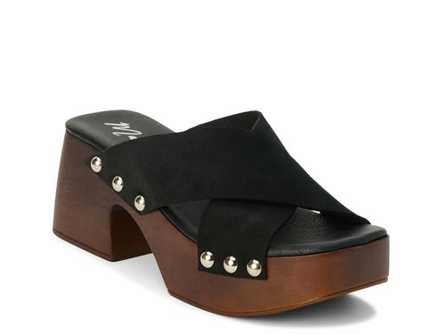 Venice Suede Crisscross Banded Stud Detail Platform Sandal