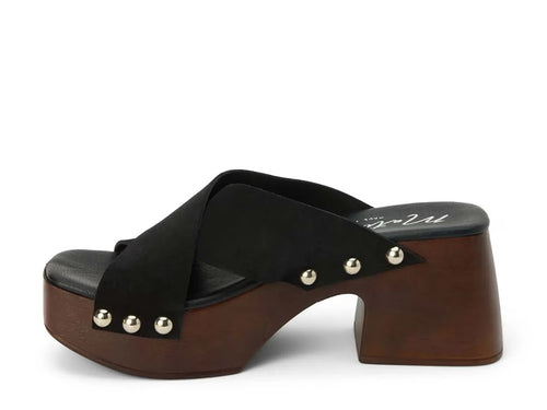 Venice Suede Crisscross Banded Stud Detail Platform Sandal