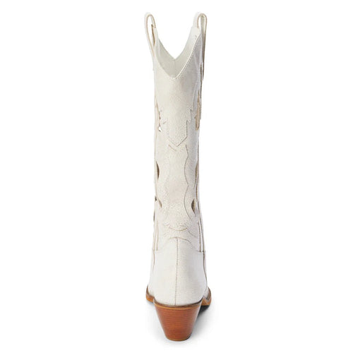 Alice Western Cut Out Distressed Leather Pull On Tall Boot
