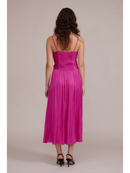 Magenta Claudine Dress