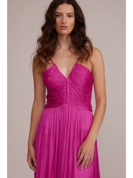 Magenta Claudine Dress