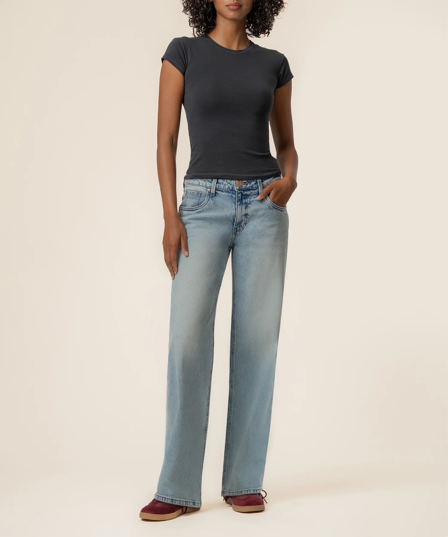 Selena Low Rise Baggy Straight Leg Jeans in Enthusiastic | Kut From the Kloth