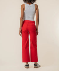 KUT Meg High Rise Wide Leg Jean | Tomato Red | Fab Ab