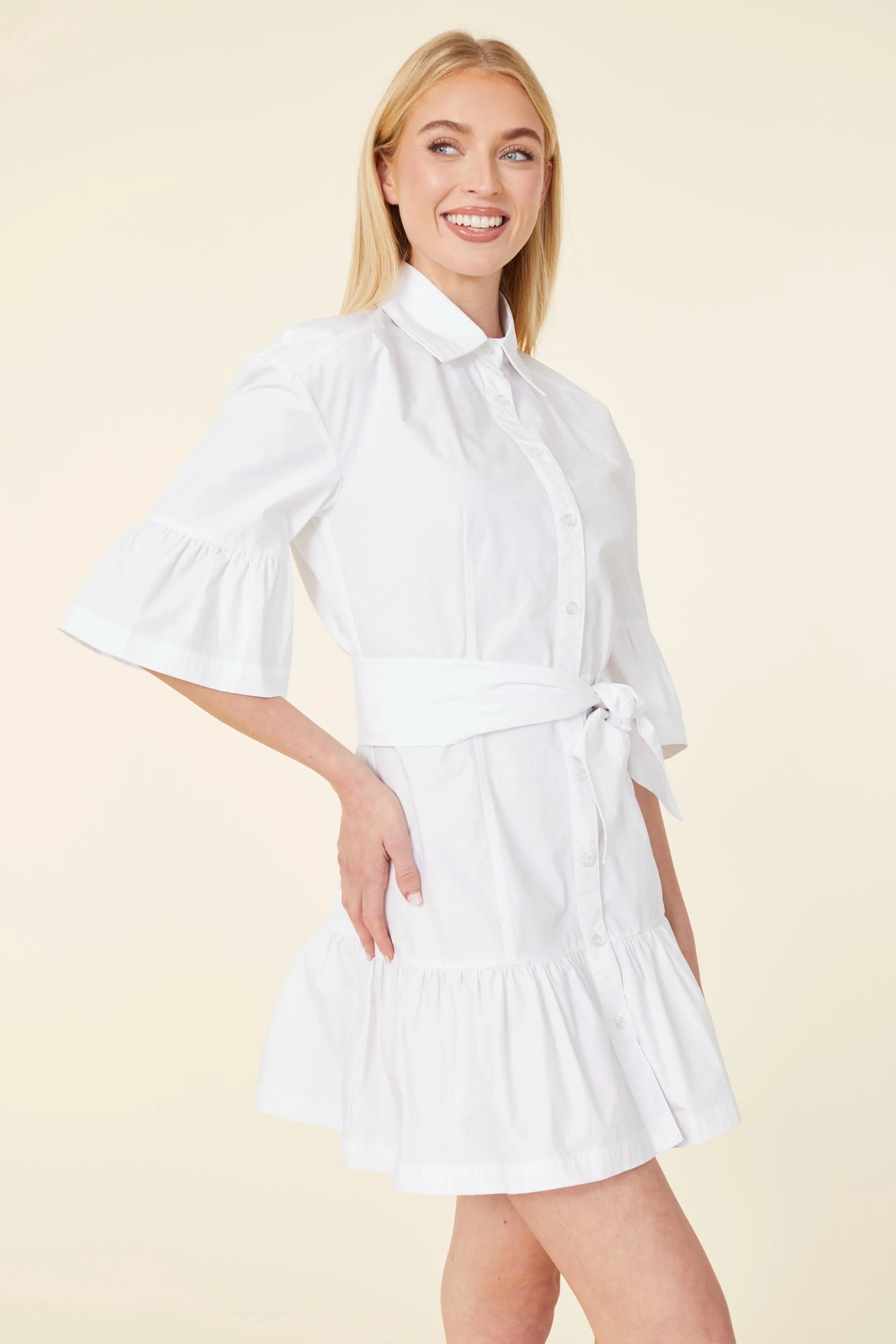 Poplin Ruffle Dress