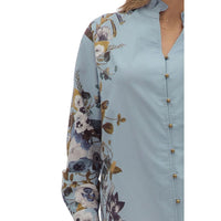 Chambray Floral Print Top
