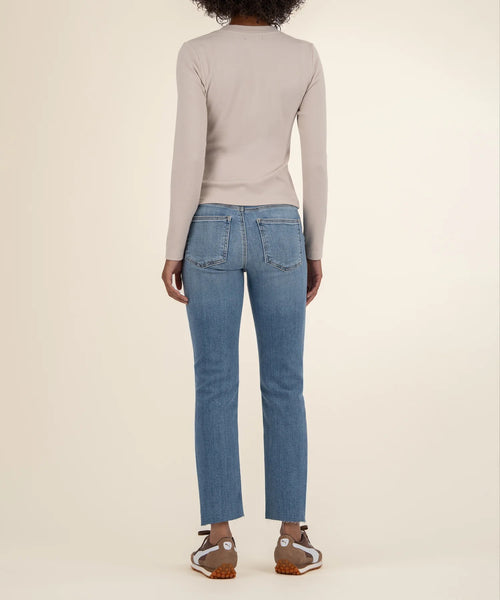 Noelie Taupe Long Sleeve Scoop Neck Knit Top