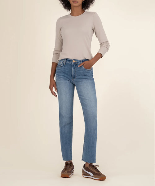 Noelie Taupe Long Sleeve Scoop Neck Knit Top