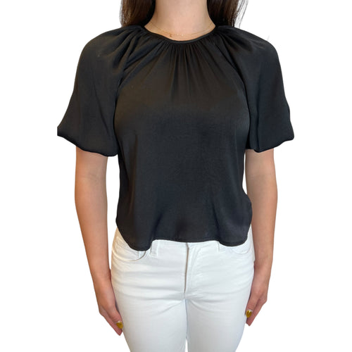 Nadia Balloon Sleeve Criss Cross Back Detail Versatile Top
