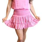 Bubblegum Smocked Skirt