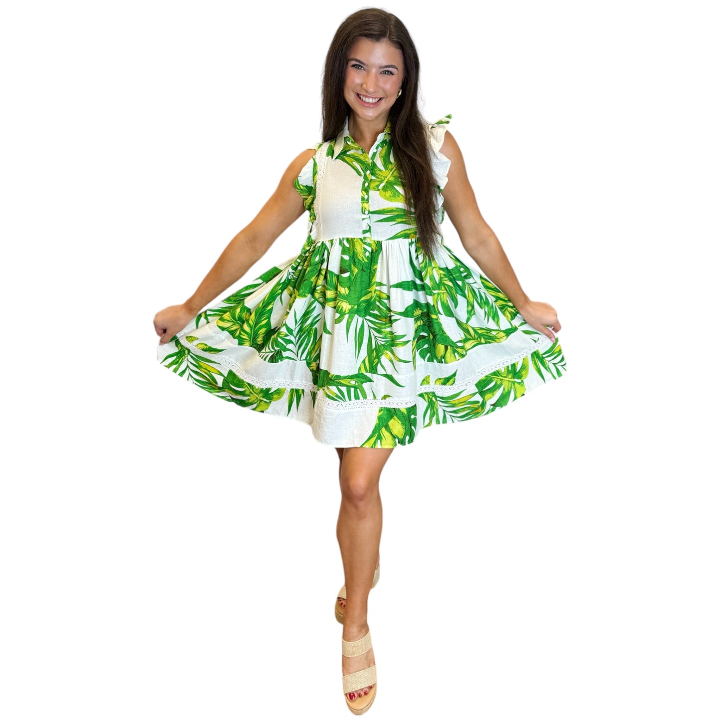 Palm Leaf Tier Dress