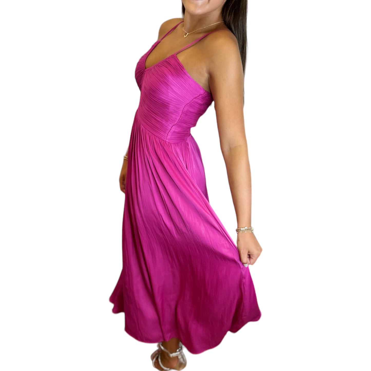 Magenta Claudine Dress