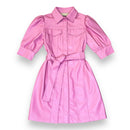 Pink Vegan Leather Dress