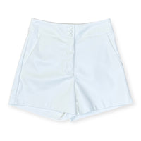 White Vegan Leather Shorts