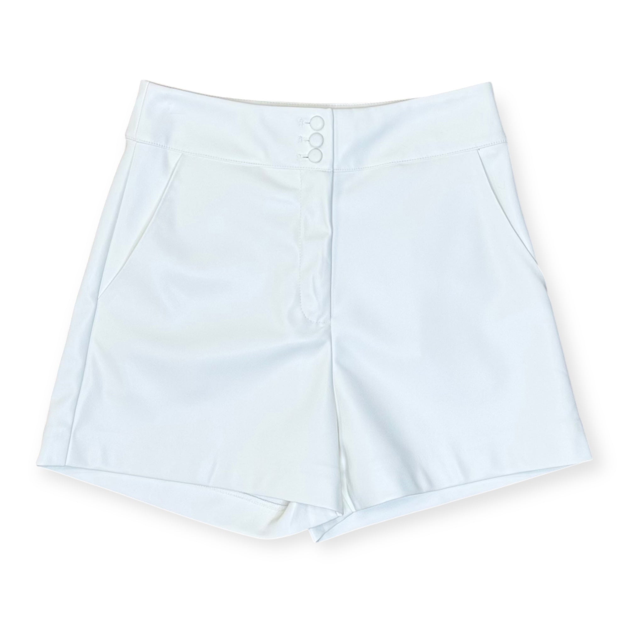 White Vegan Leather Shorts