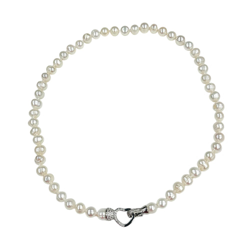 Heart CZ Pearl Necklace | Adore Boutique women's clothing & accessories