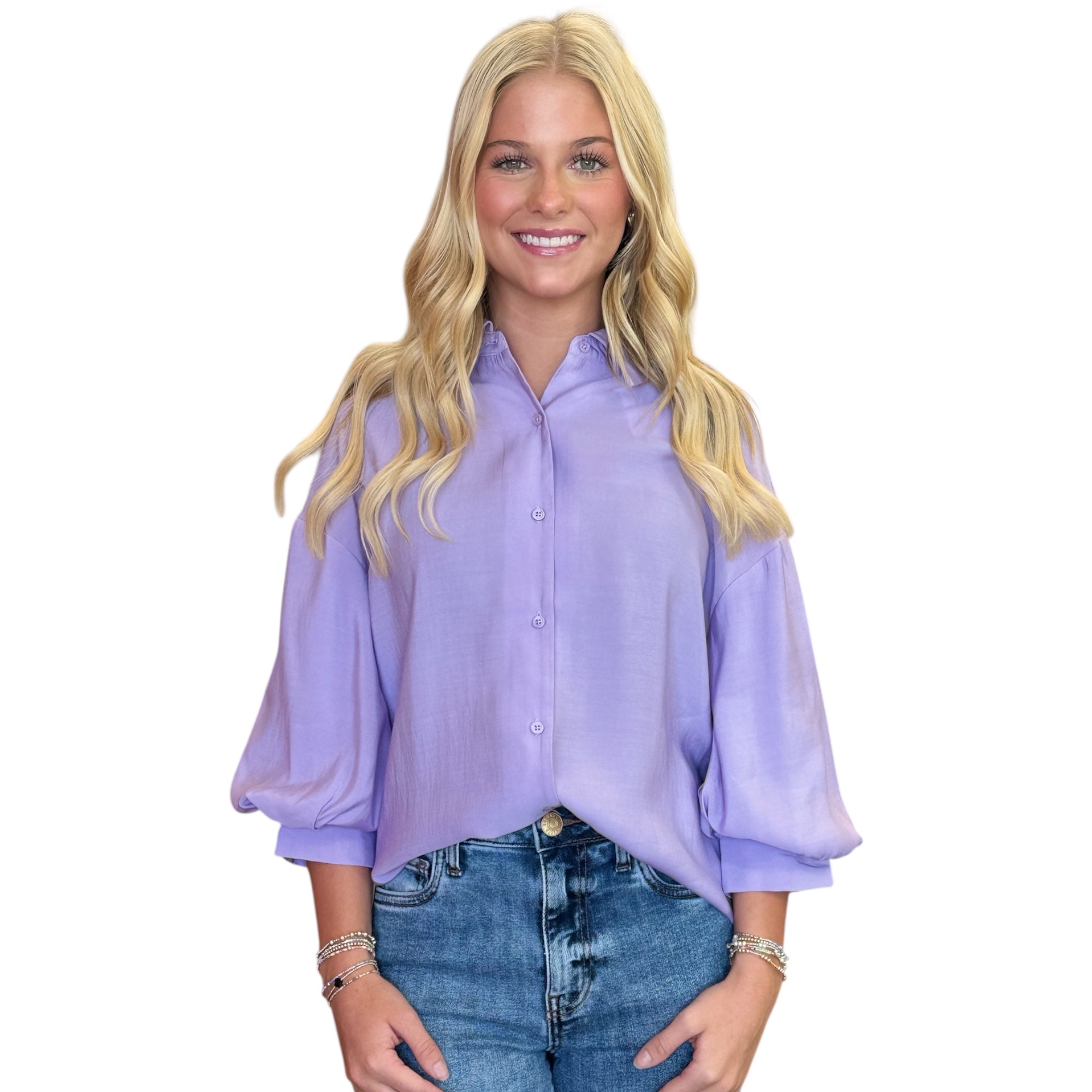 Lilac Balloon Sleeve Top
