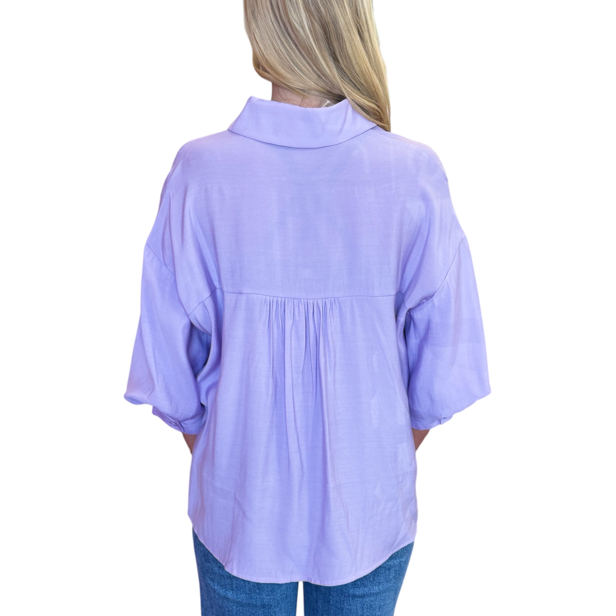 Lilac Balloon Sleeve Top
